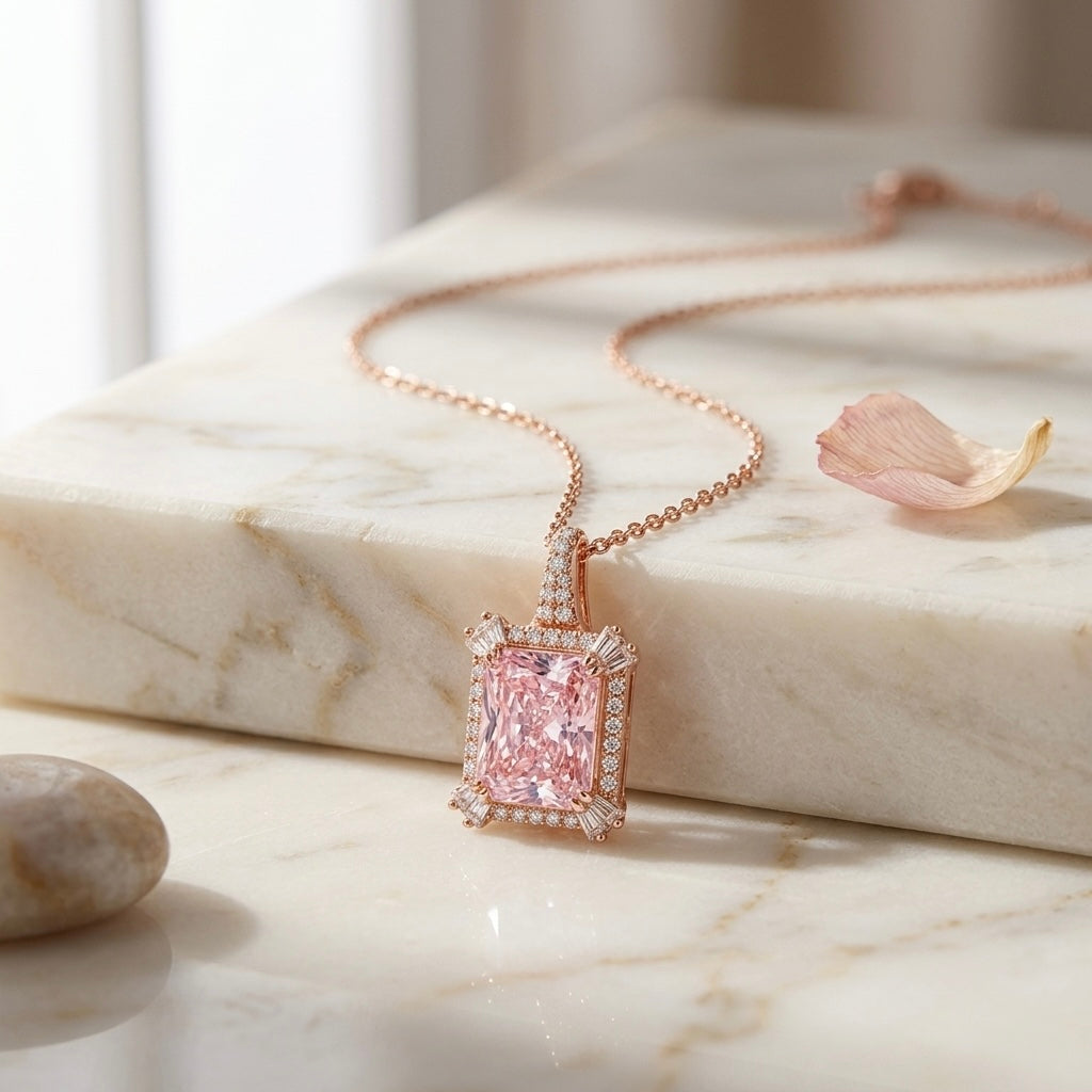 Rosegold Regal Pink Radiance Chain Pendant