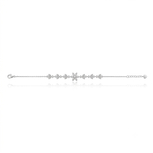 Silver Zircon Bloom Bracelet