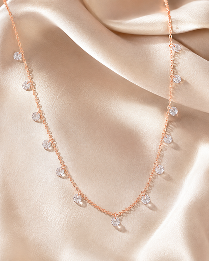 Rose Gold Solitaire Queen's Necklace Chain