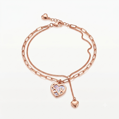 Rose Gold Love Lock Bracelet