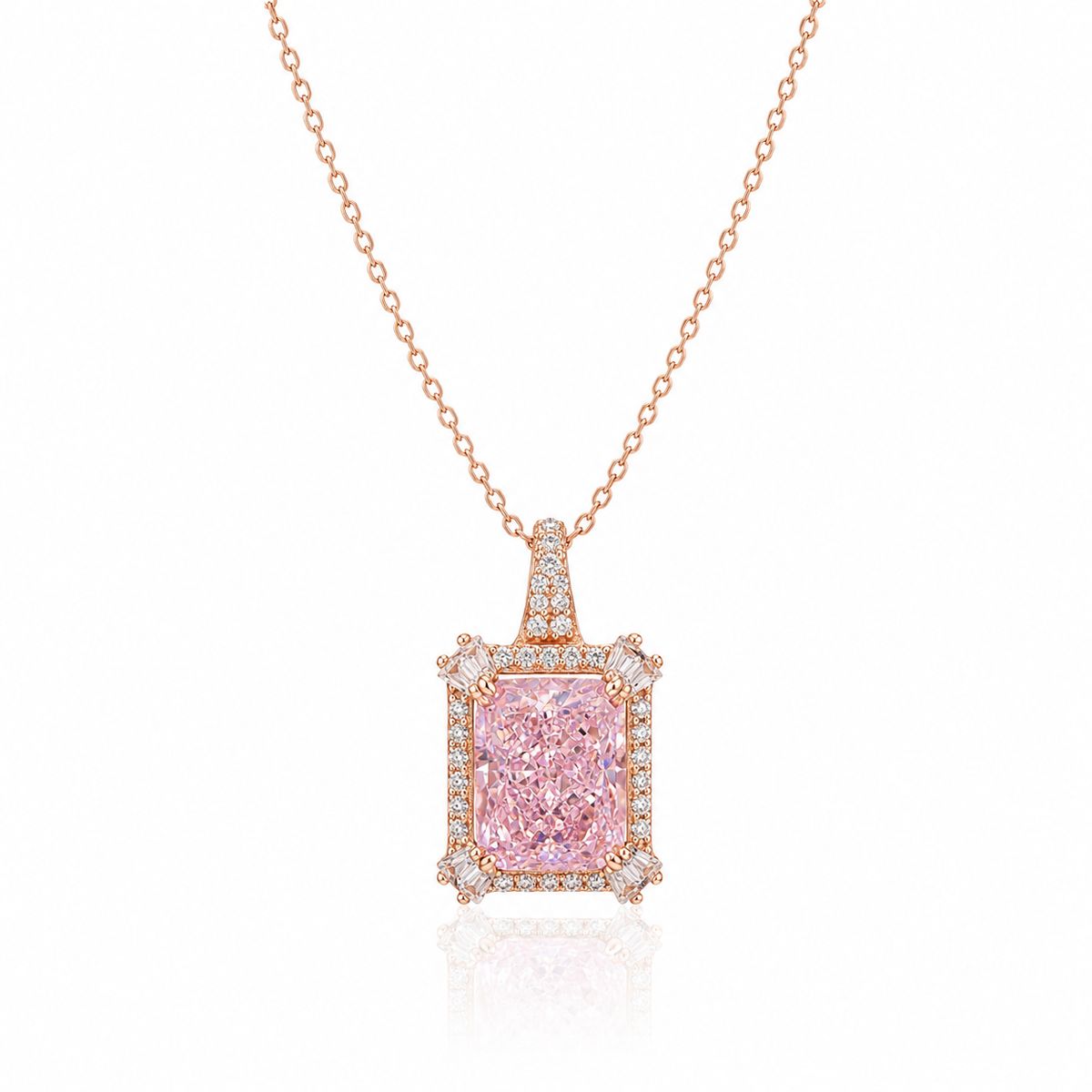 Rosegold Regal Pink Radiance Chain Pendant