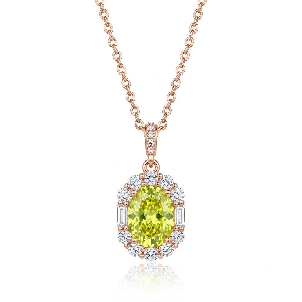 Rosegold Lime Radiance Chain Pendant