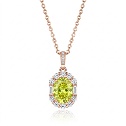 Rosegold Lime Radiance Chain Pendant