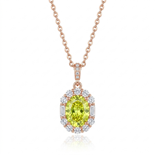 Rosegold Lime Radiance Chain Pendant
