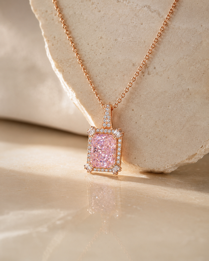 Rosegold Regal Pink Radiance Chain Pendant