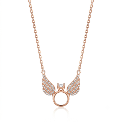 Rosegold Winged Statement Chain Pendant