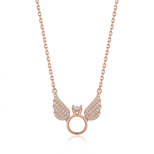 Rosegold Winged Statement Chain Pendant