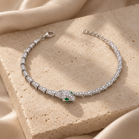Silver Regal Serpent Bracelet