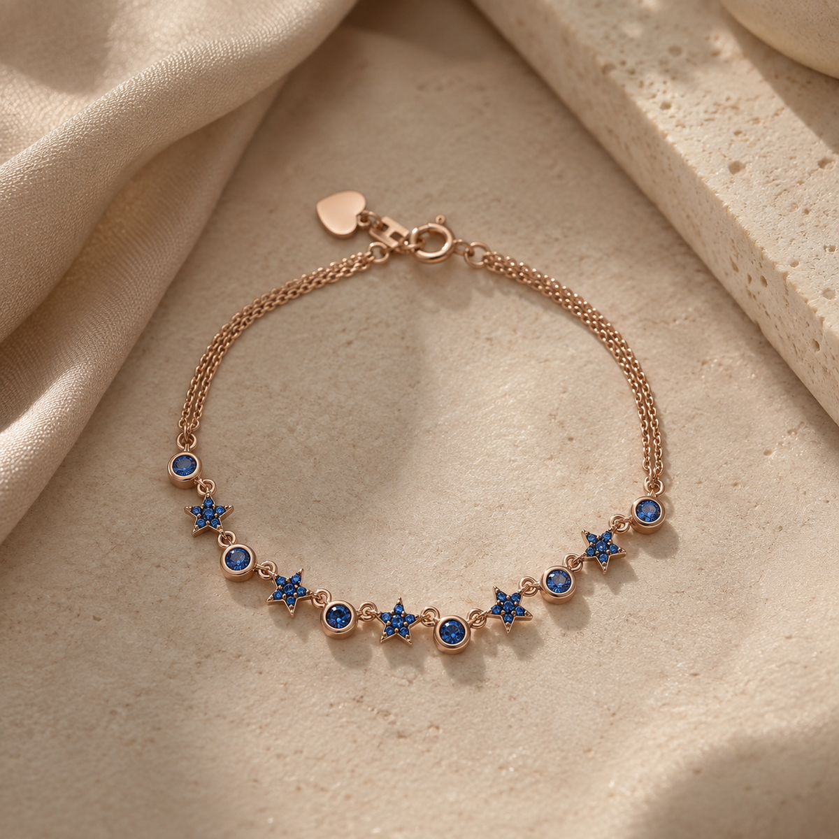 Rose Gold Sapphire Bloom Bracelet
