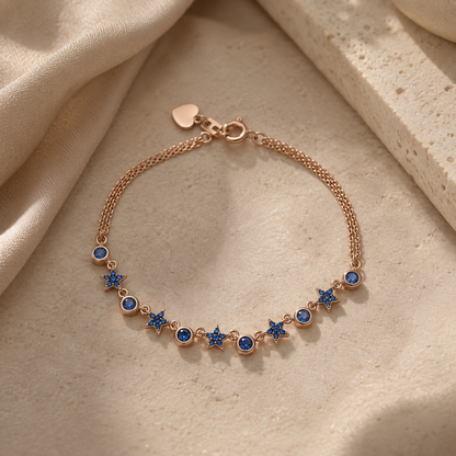Rose Gold Sapphire Bloom Bracelet