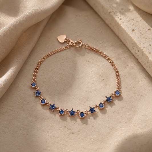 Rose Gold Sapphire Bloom Bracelet