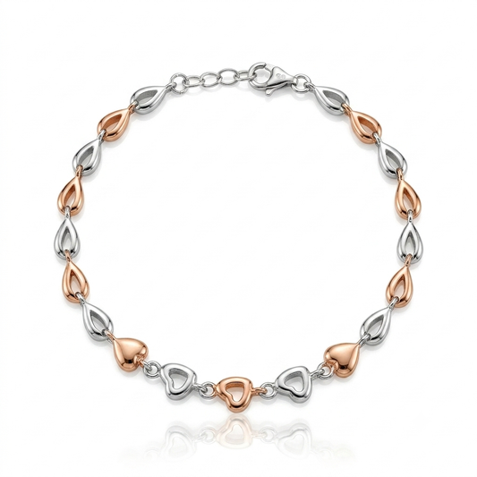 Two Minimal Heart Bracelet