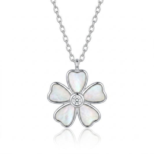Silver Classic Flower Chain Pendant