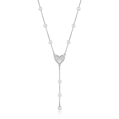 Silver Heart Cascade Chain Pendant