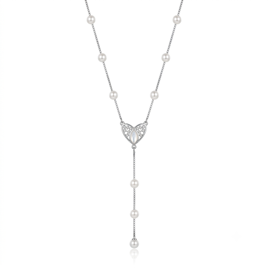 Silver Heart Cascade Chain Pendant