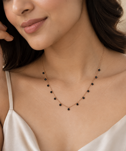 Rose Gold Onyx Queen's Necklace Chain