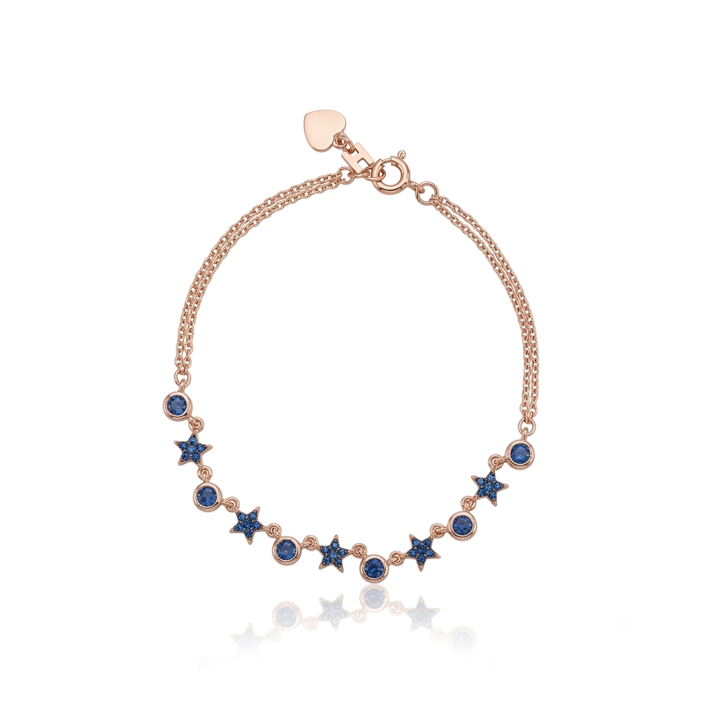 Rose Gold Sapphire Bloom Bracelet