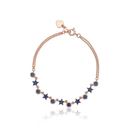 Rose Gold Sapphire Bloom Bracelet