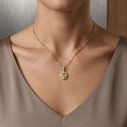 Rosegold Lime Radiance Chain Pendant