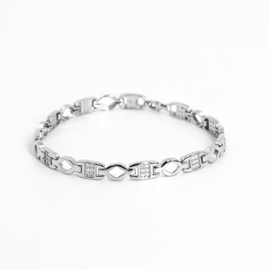 Silver Simple Zircon Bracelet