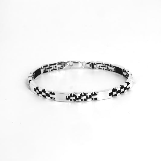 Silver Minimal Plain Men's Oxidised Bracelet