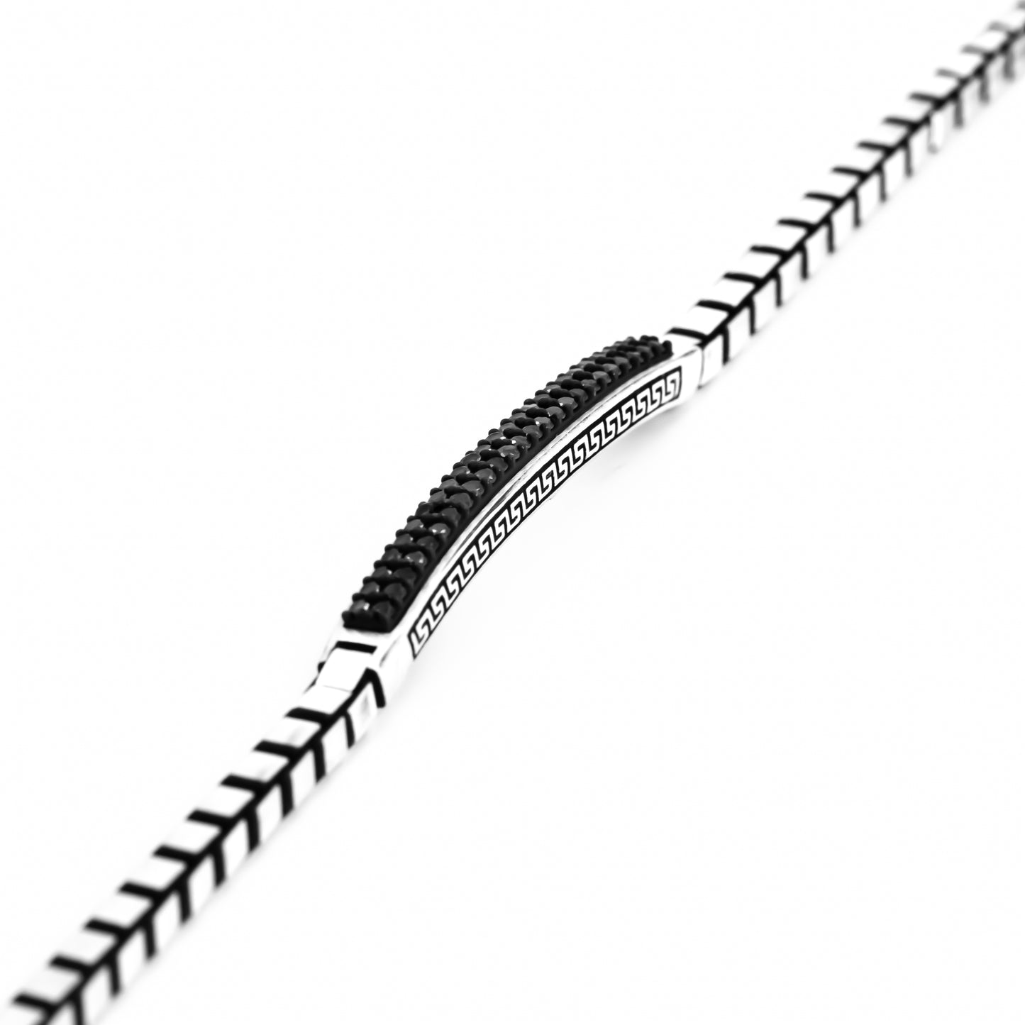 Silver Black Studded Bracelet