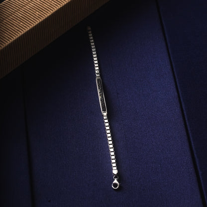 Silver Black Studded Bracelet
