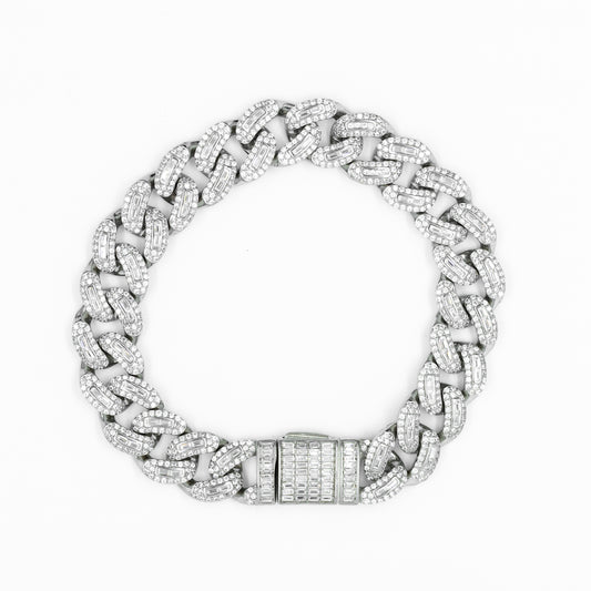 Silver Iced Baguette Bracelet