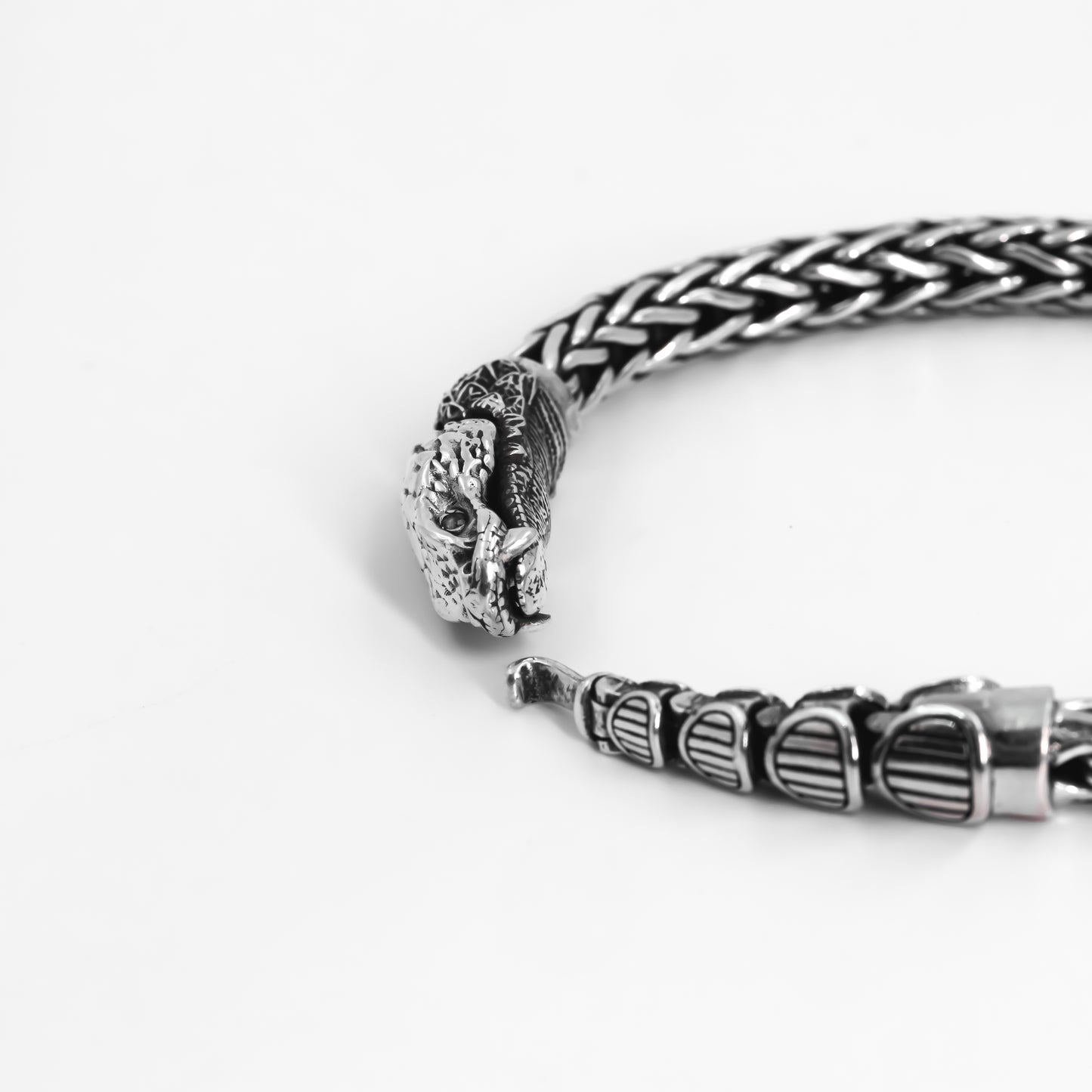 Silver Vintage Snake Head Bracelet