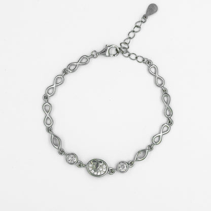 Silver Infinity Tri Petal Harmony Bracelet