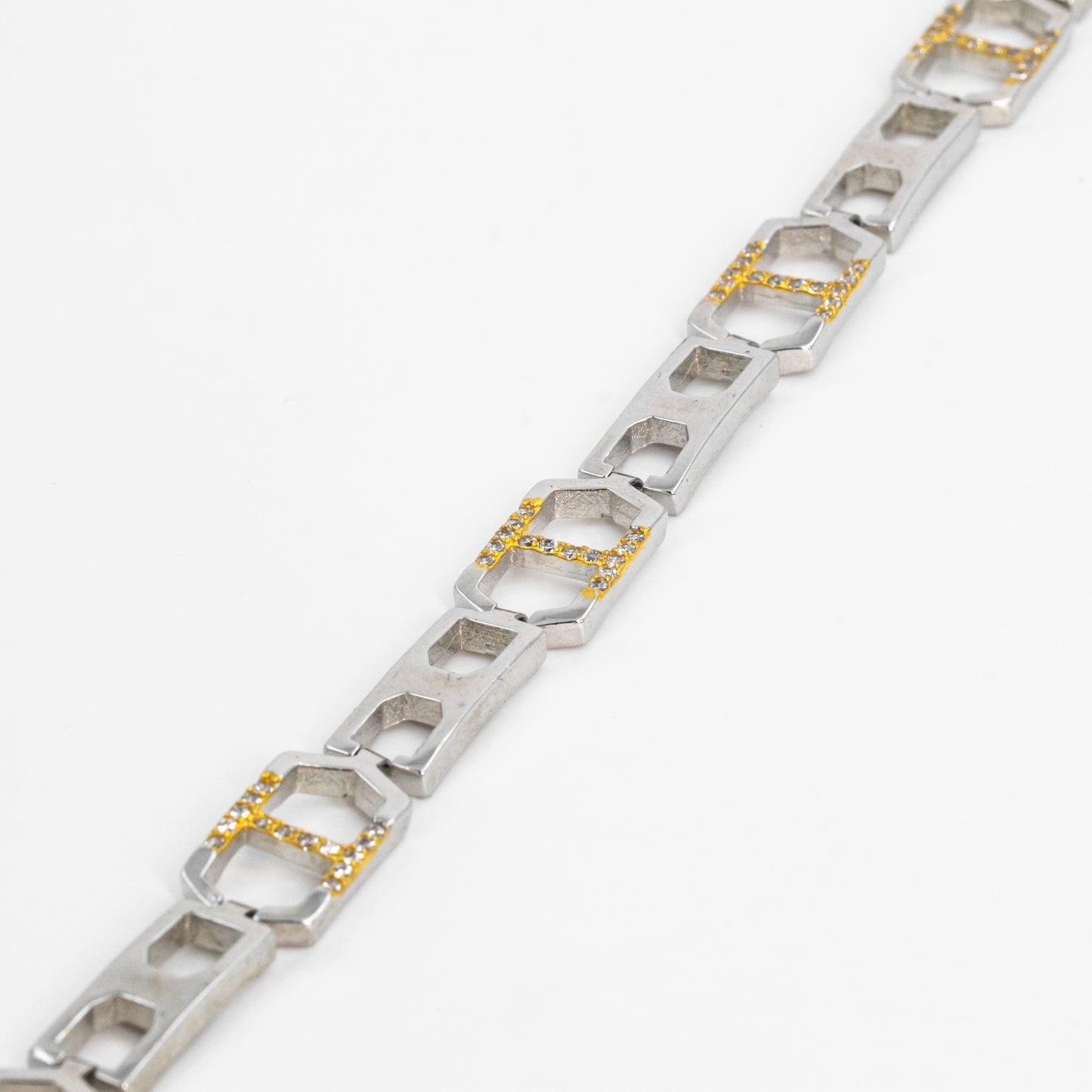Silver Gold Dust Linked Bracelet