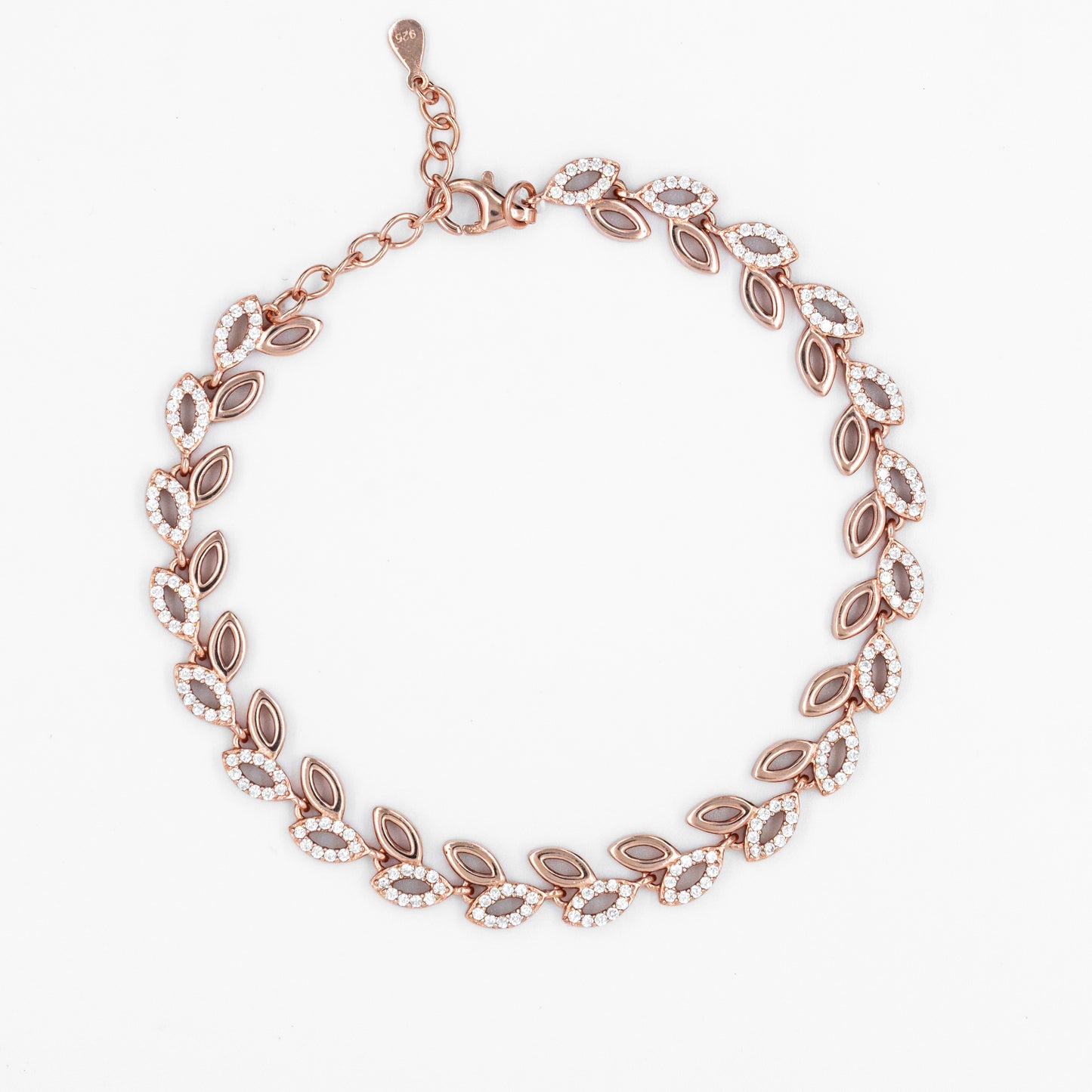 Rose Gold Leafy Weave Bracelet