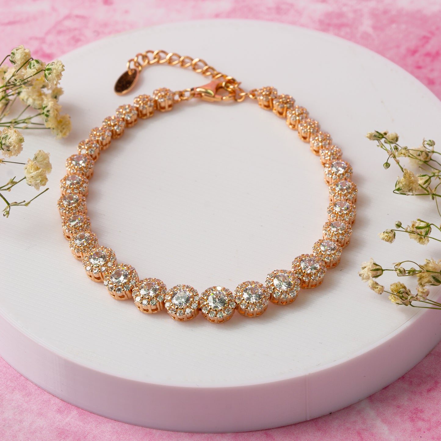 Rose Gold White Stone Elegance Bracelet