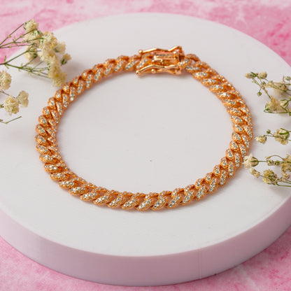 Rose Gold Cuban Braided Bracelet