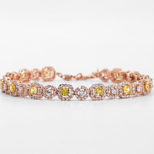 Rose Gold White and Yellow Stone Elegance
