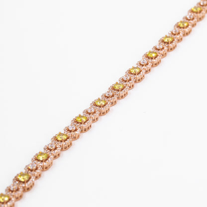 Rose Gold White and Yellow Stone Elegance
