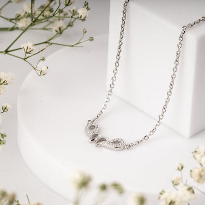 Silver Elegant Studded Chain Pendant
