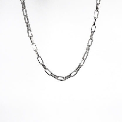 Silver Hollow Interlocked Chain