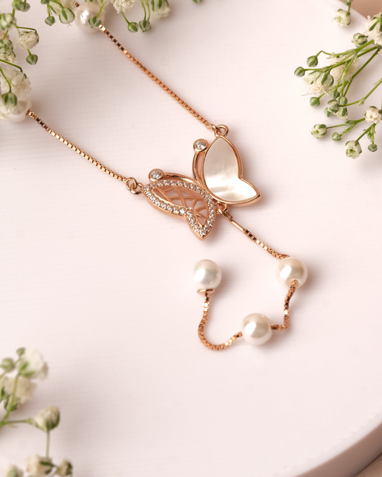 Rose Gold Mystical Butterfly Chain Pendant