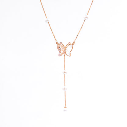 Rose Gold Mystical Butterfly Chain Pendant