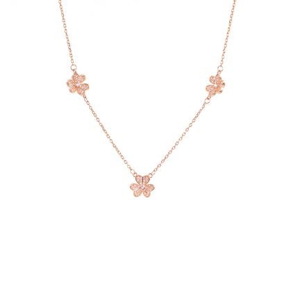Rose Gold Petite Flower Chain Pendant