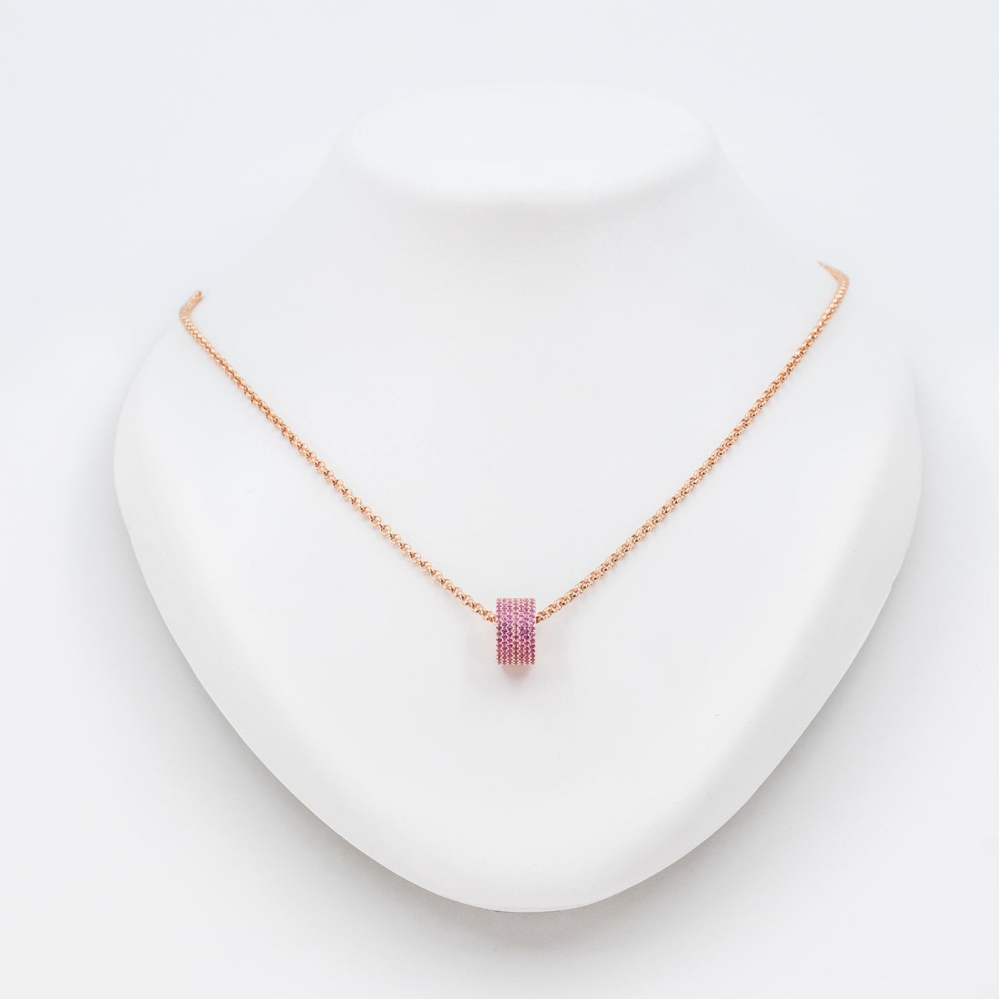 Rose Gold Pink Ring Chain Pendant