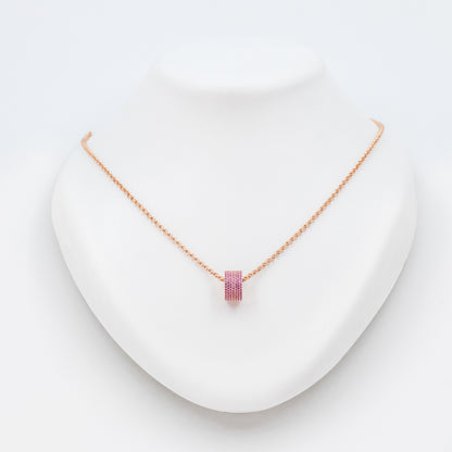 Rose Gold Pink Ring Chain Pendant