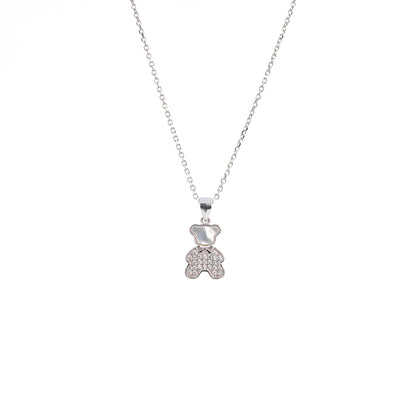 Silver Teddy Bear Chain Pendant