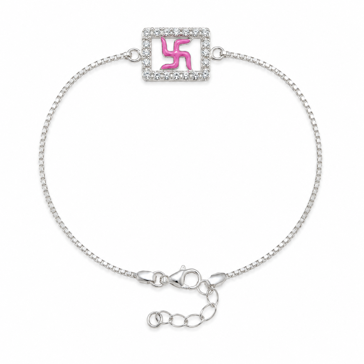Swastik shine Silver Rakhi