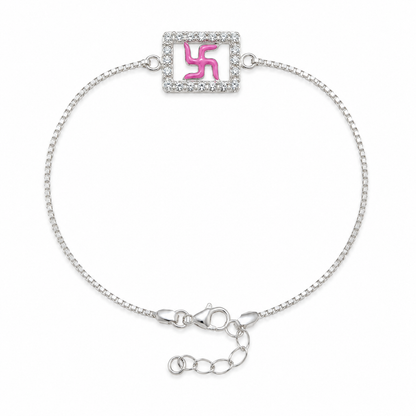 Swastik shine Silver Rakhi