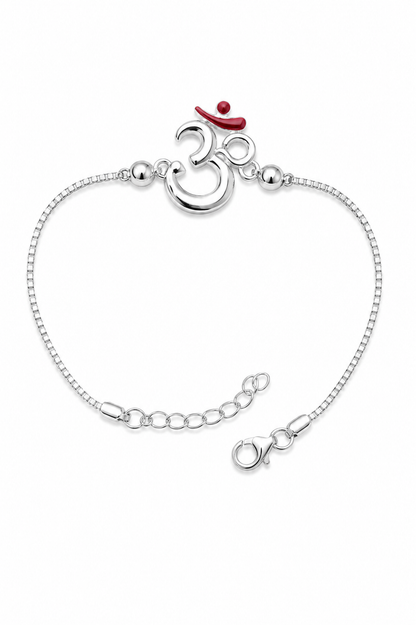 Auspicious OM Silver Rakhi
