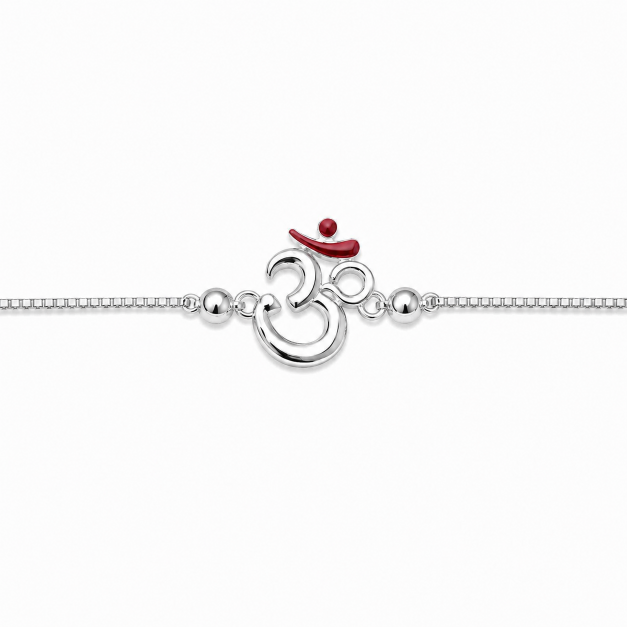 Auspicious OM Silver Rakhi