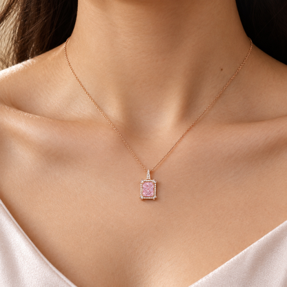 Rosegold Regal Pink Radiance Chain Pendant