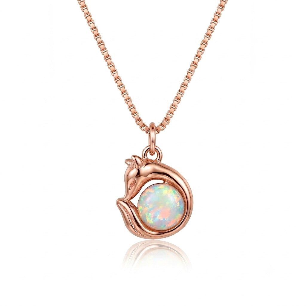 Rosegold Foxy Opal Chain Pendant
